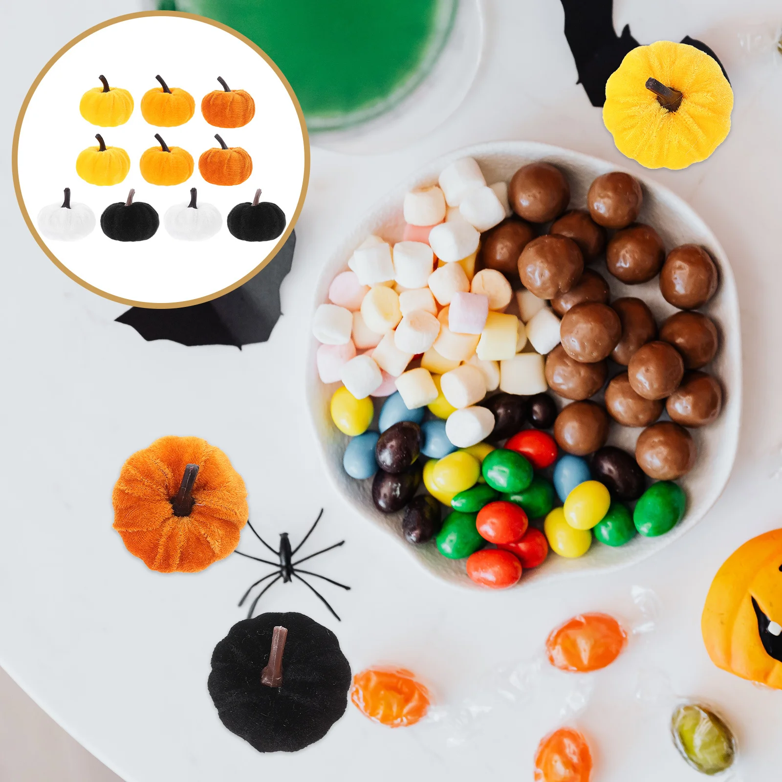 

10pcs Simulated Decor Artificial Pumpkin Ornament For Festival Party Harvest Scene Layout Fake Pumpkin Photo Prop