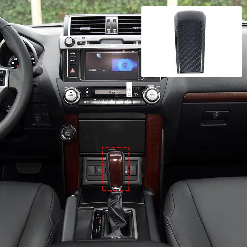 For Toyota Cruiser Prado 150 2010-2017 Real Carbon Fiber Car Gear Head Protective Trim Cover Interior Car Accessories