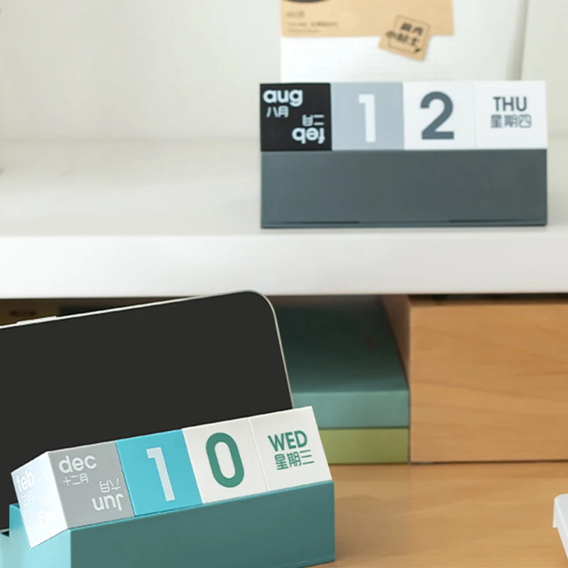 1PC Cube Desk Calendar Stand DIY Calendar With Stand Creative Multifunctional Perpetual Calendar Plastic Office Desktop Fun Orna