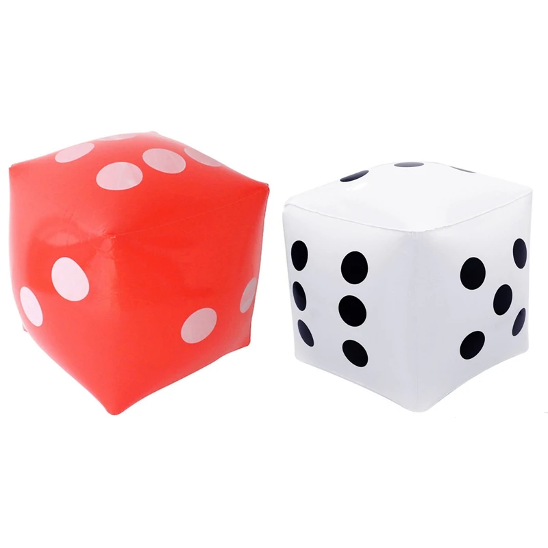 13.78 Inch Jumbo Inflatable Dice by Novelty White and Red Giant Dice for Kid Adults Game Outdoor Party Toy Children Inflated Toy