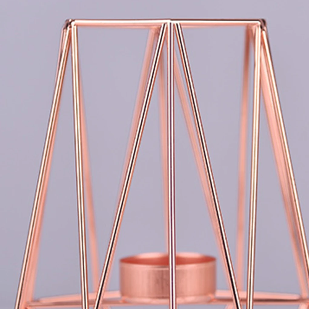 Gold Iron Candleholders Geometric Candlestick Metal Tealight Votive Candle Cup Home Decoration