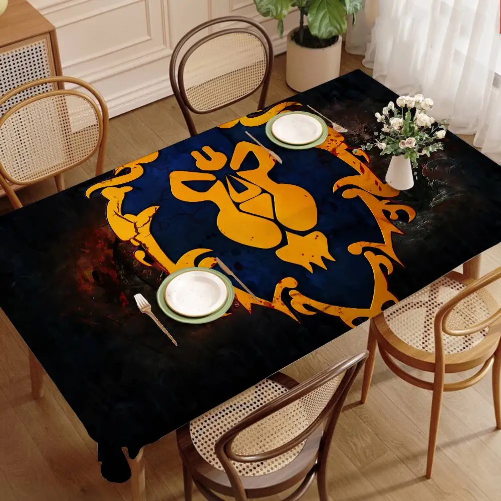 W-World Of W-Warcraft Hot Video Game Polyester Waterproof Tablecloth Bedside Table Dustproof Cloth Living Room Coffee Tablecloth