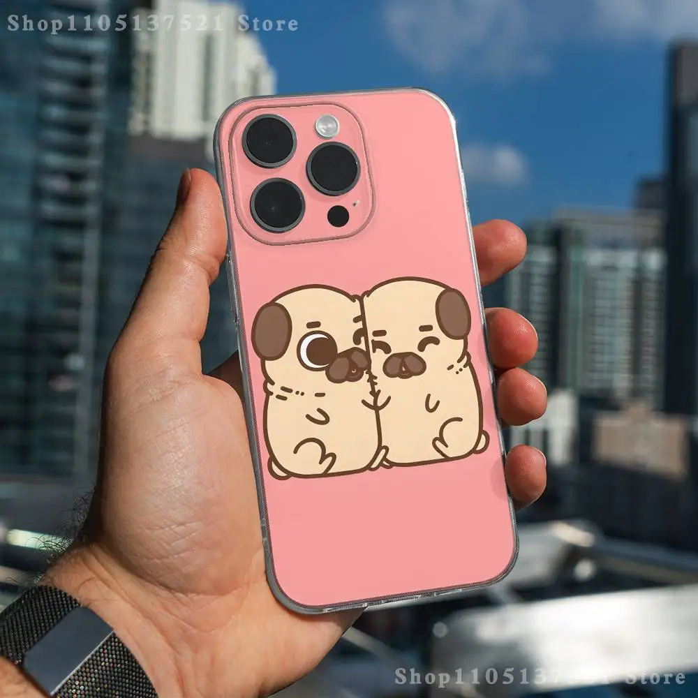حافظة هاتف Puglie Pug لهاتف iPhone 17,16,15,14,13,12,11 Pro,Max,Plus,X,XS,XR,SE4,E غطاء ناعم شفاف صغير #3