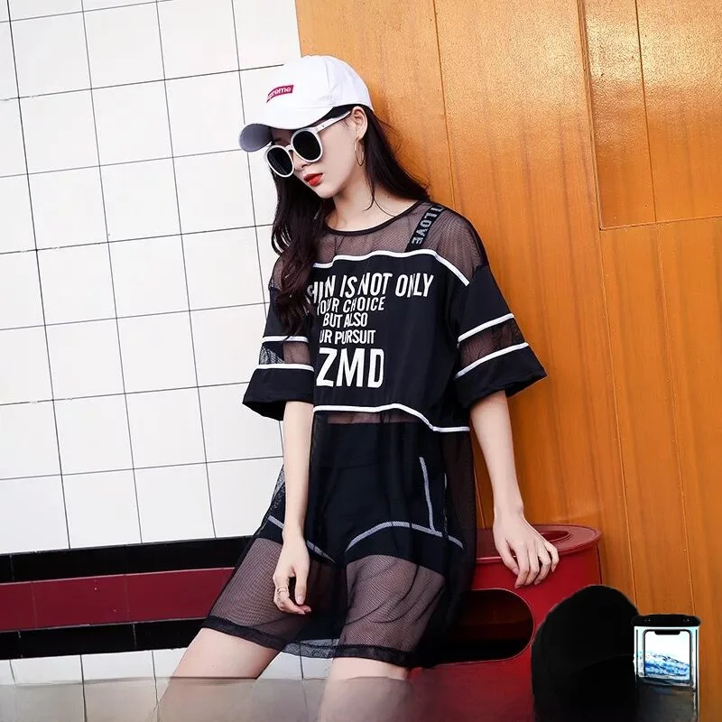 

Женская футболка-бикини большого размера, консервативная спортивная студенческая футболка Little Fraance Sle, подростковая плоская угловая футболка для похудения, горячая вещь...