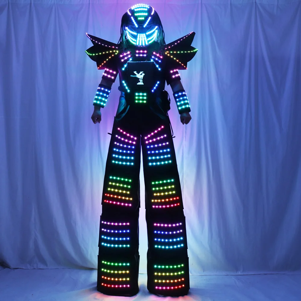 Imagem -03 - Full Color Pixel Led Robot Traje Traje Stills Walker com Luvas Laser Tela Digital Imagem de Texto Faça Você Mesmo Logotipo