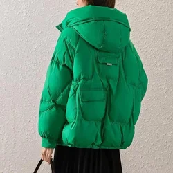 Parka de casaco espesso feminino, casaco de algodão solto, roupa de pão, versão coreana, jaqueta de inverno, novo, 2023