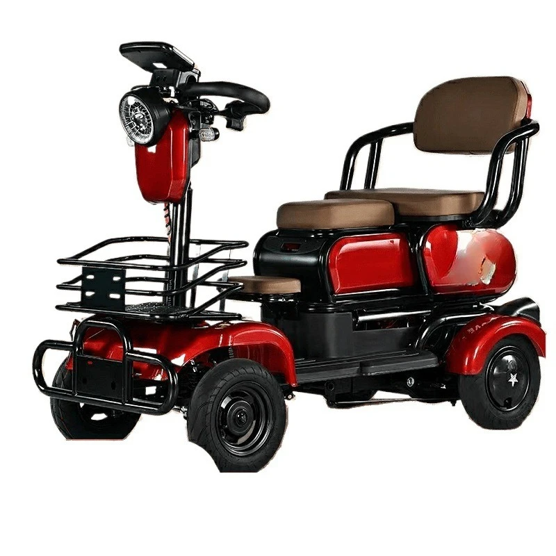 

Senior scooter four-wheel, moped, adult double electric vehicle