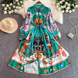 Vintage Korean Maxi Dresses for Women's 2024 Vestidos De Mujer Slim Single Breasted Floral Woman Dress Elegant Wedding Dresses