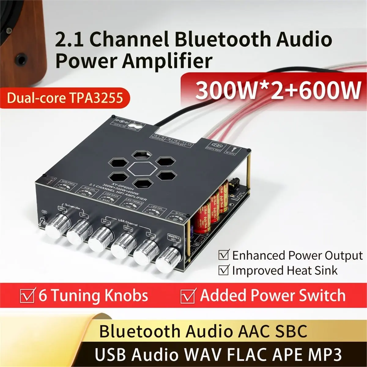 update. DP600H High-Power Bluetooth Digital Amplifier Board 2.1-Channel Audio Amplifier 300Wx2 + 600W TPA3255 Bluetooth Amp