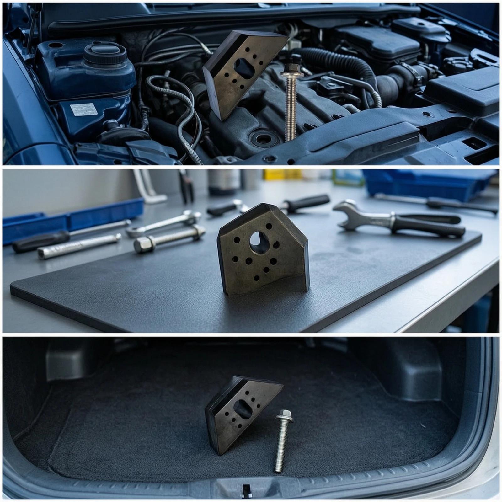 Battery Hold-down Block with Bolt Threaded Battery Hold-down Kit Vehicle Part Long-Lasting Hardware High Temperature Resistant