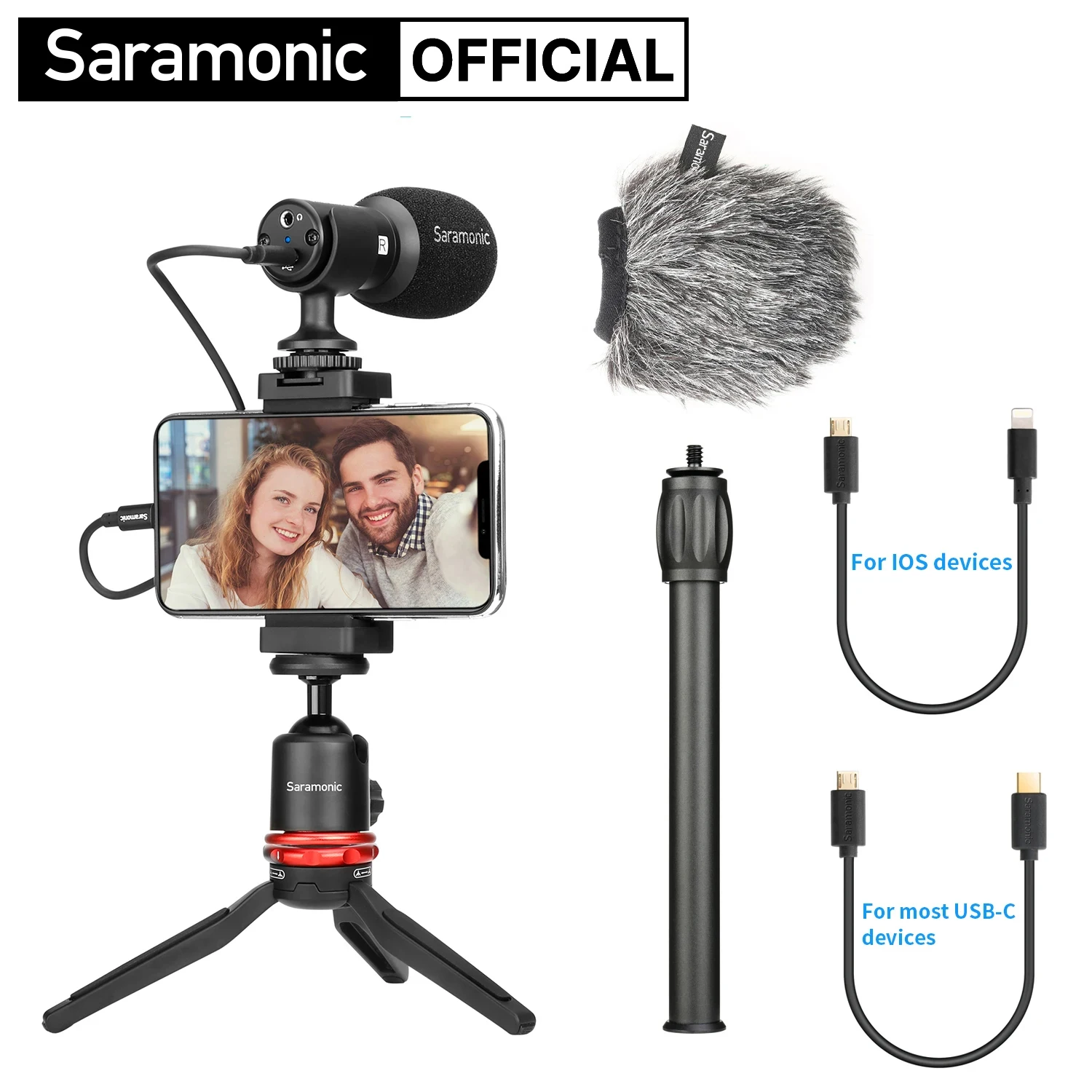 

Комплект Saramonic SmartMic MTV для смартфона, видеонабор для Youtube, подкастеров, Vloggers, прямая трансляция, Facebook, блоггер, запись звука