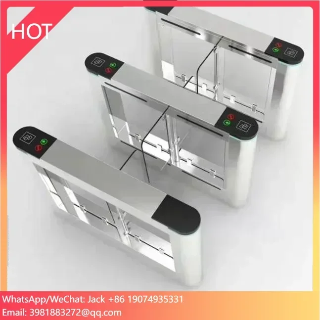 Pedestrian Security Access Control System Swing Barrier Turnstile Speed Gate With RFID Controller