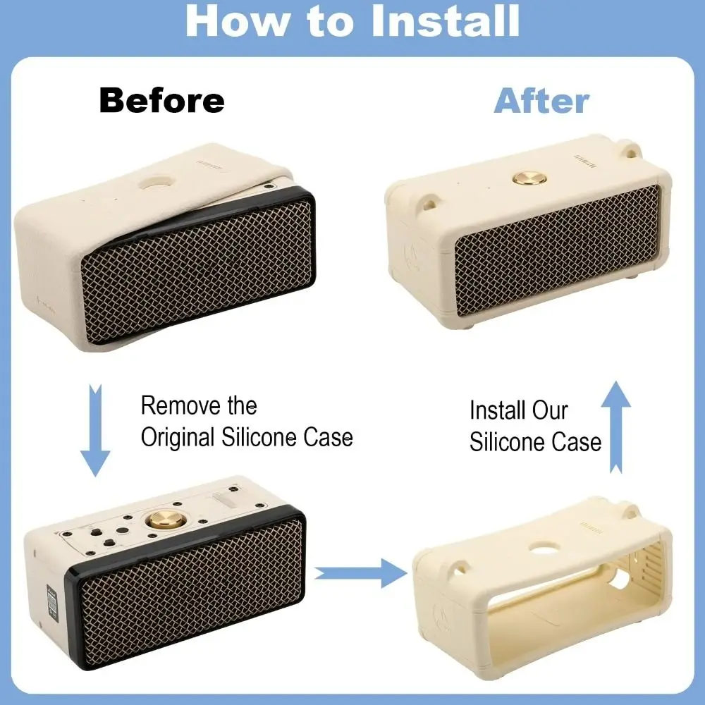 Silicone Speaker Protective Cover with Shoulder Strap Replacement Case Shell Portable Protector for Marshall Emberton III