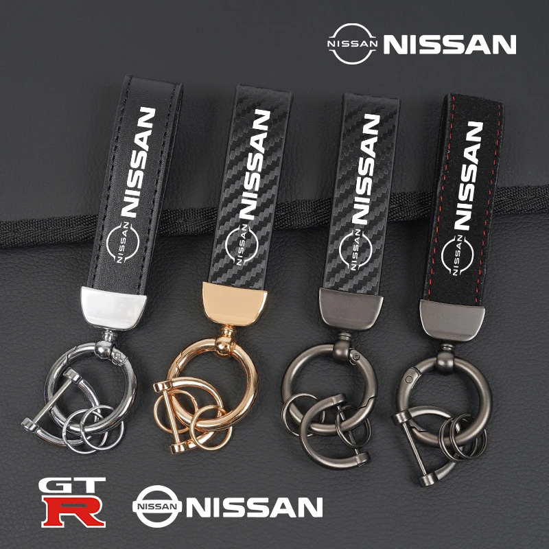 

With Car Logo Key Accessories Man Suede Keychain Keyring For Nissan Qashqai Juke Pulsar Sentra Altima Patrol Micra Rogue Almera