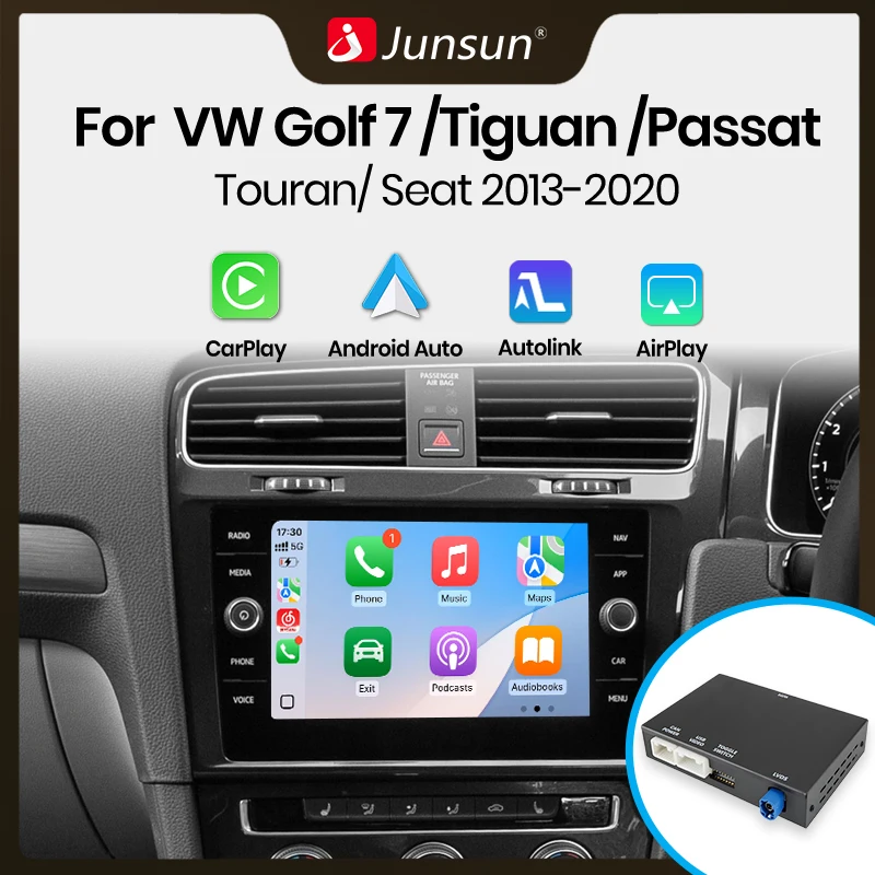 Junsun Wireless CarPlay Modulo Android Decoder Per VW Volkswagen Skoda Octavia Superp Golf 7 Polo Passat B8 Mirror Link MIB MIB2