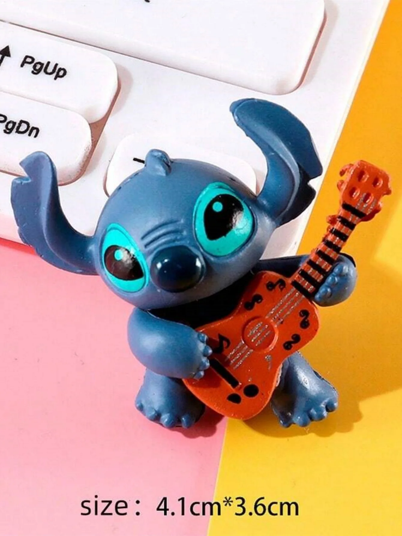 4/12pcs Stitch อะนิเมะรูปตุ๊กตาการ์ตูน Stitch เครื่องประดับภูมิทัศน์ Micro เค้กตกแต่งชุด PVC รูป 14 + ของขวัญวันเกิด