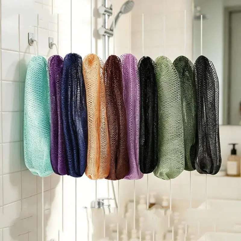 African Exfoliating Net Bath Sponge Quick Drying Shower Puff Stretchable for Full  Cleaning Travel Home Use view 4