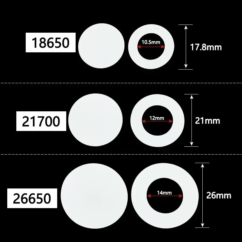 18650/21700/26650 Li-ion Battery Insulation Gasket Pack Cell 25~5000pcs Barley Adhesive Paper Glue Fish Electrode Insulated Pads