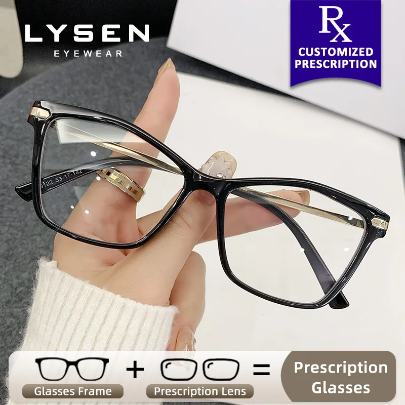 

LYSEN Trendy Square Myopia Prescription Optical Glasses Women Anti Blue Light Photochromic Eyewear Progressive Reading Glasses