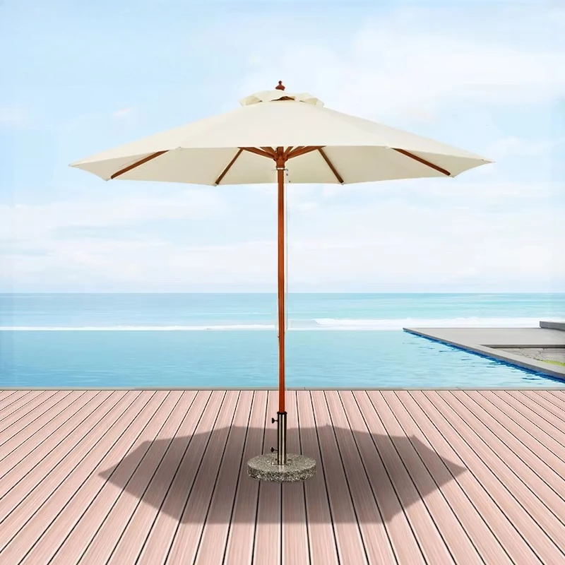 #Courtyard Outdoor Parasol Umbrella Sun Umbrella Swimming Pool Modern High End Aluminum Alloy Circular Center Pillar Umbrella
