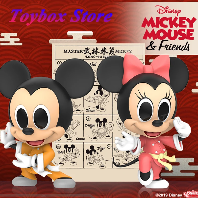 

HotToys COSBABY Mini Action Figure Home Decorative Dolls Disney 11-13cm Kung Fu Master Mickey Minnie Mouse Childhood Fans Model