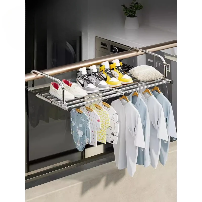 

clothes drying tool anti-theft window guardrail, outdoor clothes drying rack, window drying rod, window sill, o