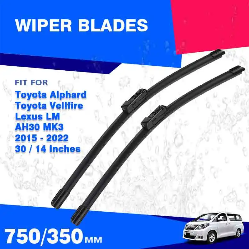 

Front Windshield Wiper Blades For Toyota Alphard Vellfire Lexus LM 30 AH30 2015 - 2022 Windscreen Window LM 300h 350 Accessories