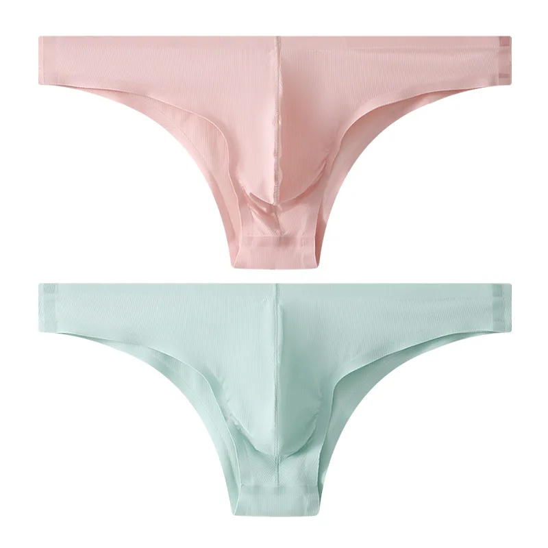 

Мужские стринги с Т-образной спинкой в рубчик из ледяного шелка, эластичные, удобные, тонкие, быстросохнущие, дышащие, с низкой талией, U-образный выпуклый чехол, стринги