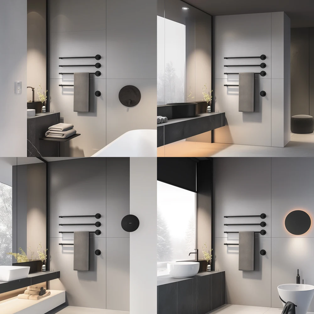 Stainless Steel Towel Warmer Switch Rack Wall Mounted Electric Rack Bathroom Heated Rail Towel Warmer Heater