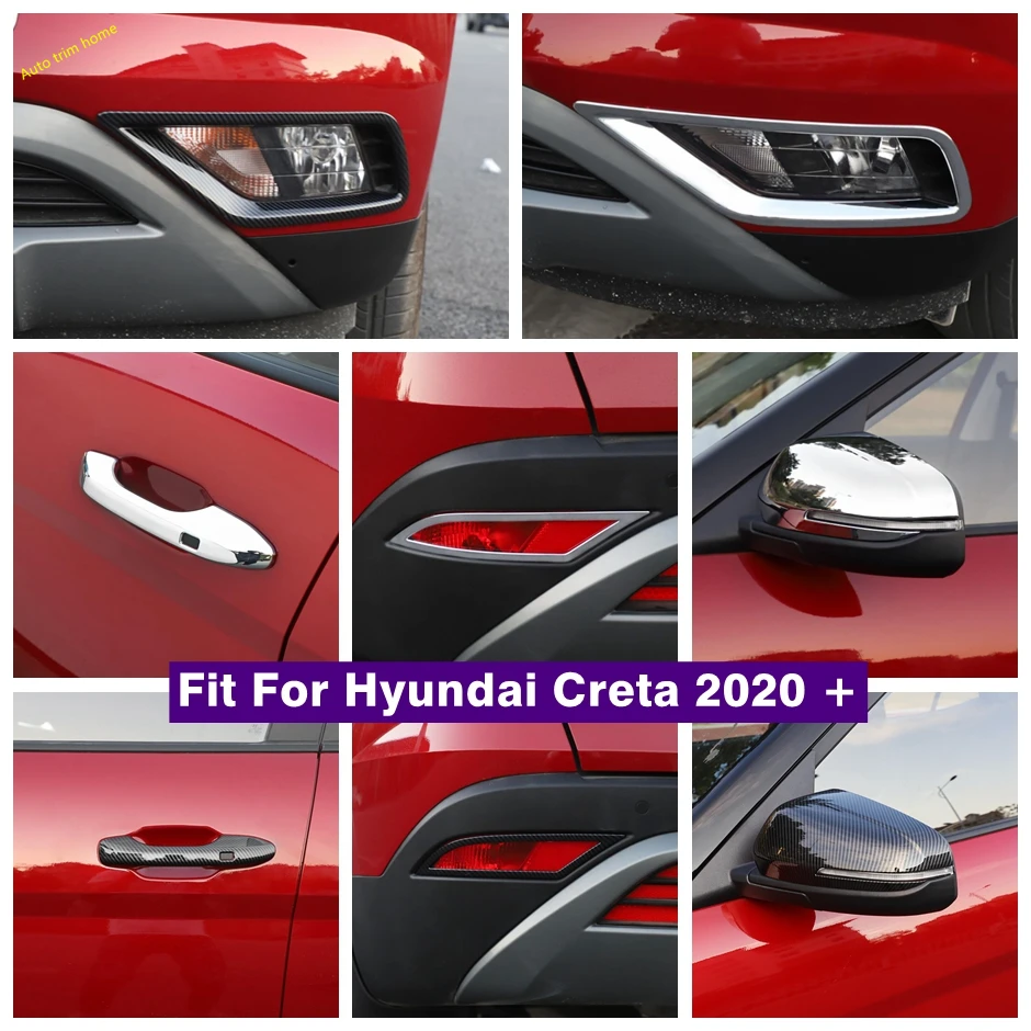 Fog Light Lamp Rearview Mirror Protector Frame Door Handle Catch Cap Cover Trim For Hyundai Creta 2020 - 2023 Car Accessories