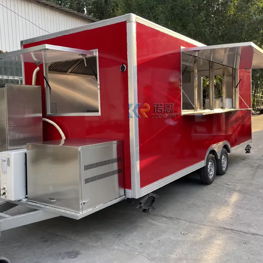 Concession Food Truck Pizza Snack Cart Customized Kitchen Equipments Street Coffee Kiosk Ice Cream Fast Food Trailer