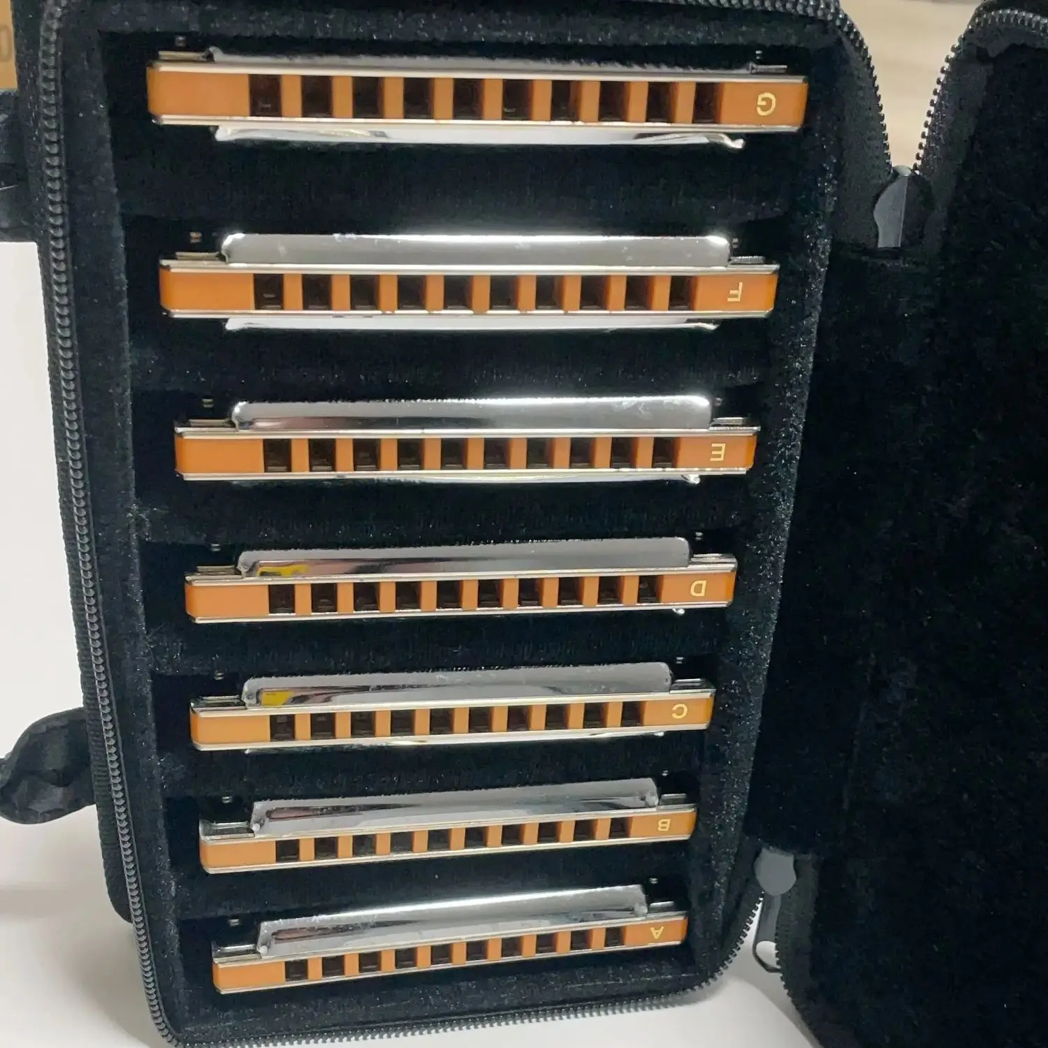 EASTTOP T008S-7 Diatonic Harmonica Set 10 Holes Blues Harp Diatonic Mouth Organ Harmonica Set A B C D E F G Key