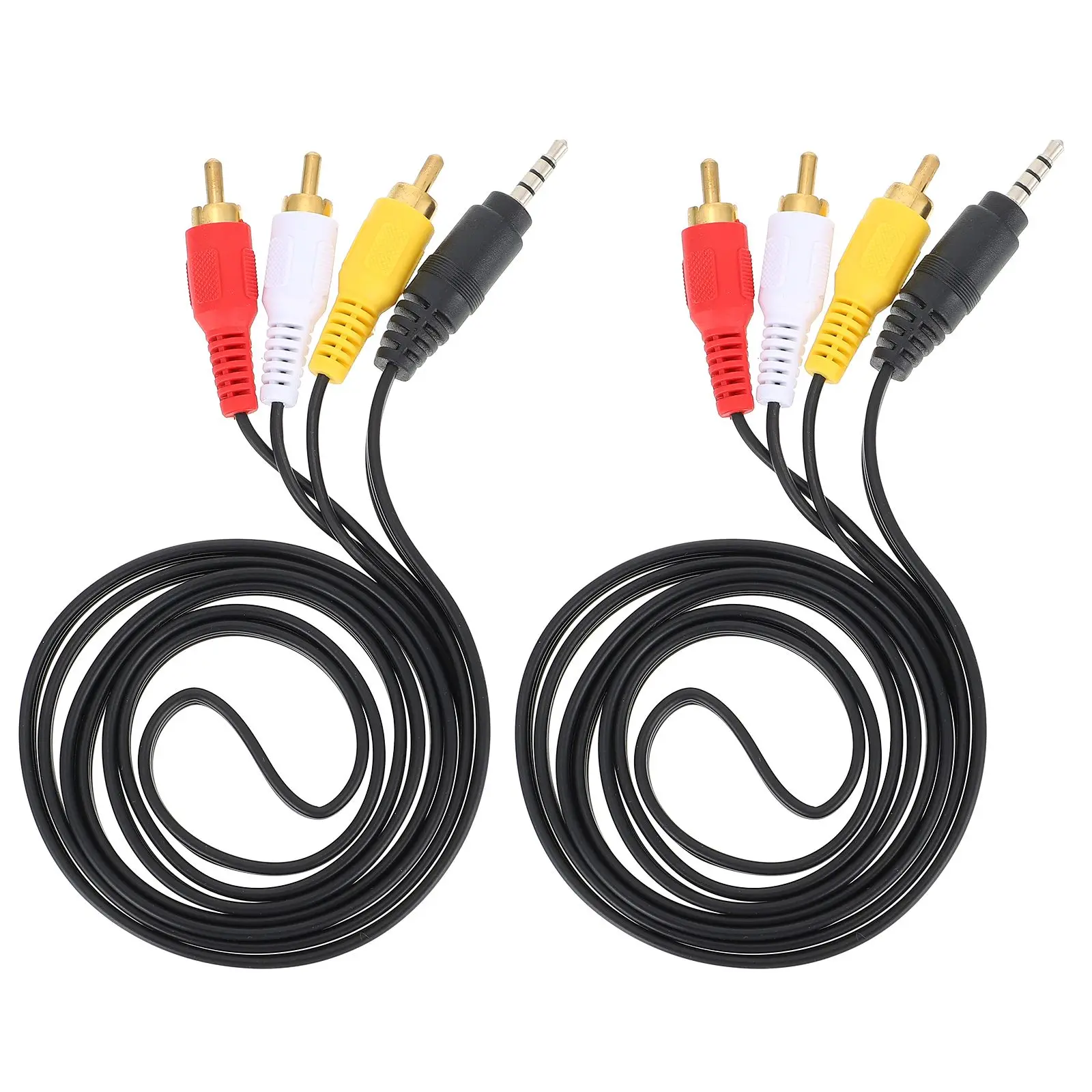 

2 Pcs Cable Data Audio Video Wire Copper Cables Connector Stereo Transmission PVC Material AUX Cord Adapter Computer