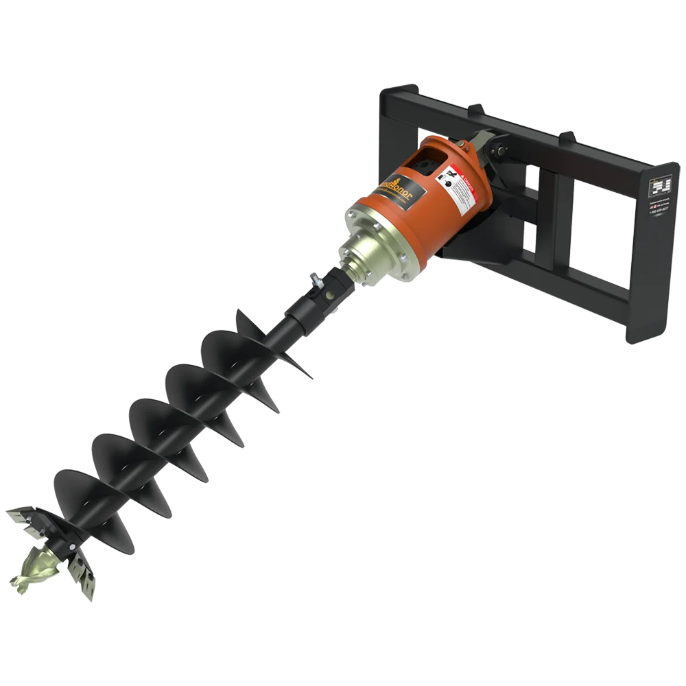 High Quality Hydraulic Auger Drive & Bit with Motor for Skid Steers 12/18 in Soil Auger Attachment for Compact Post Hole Digger