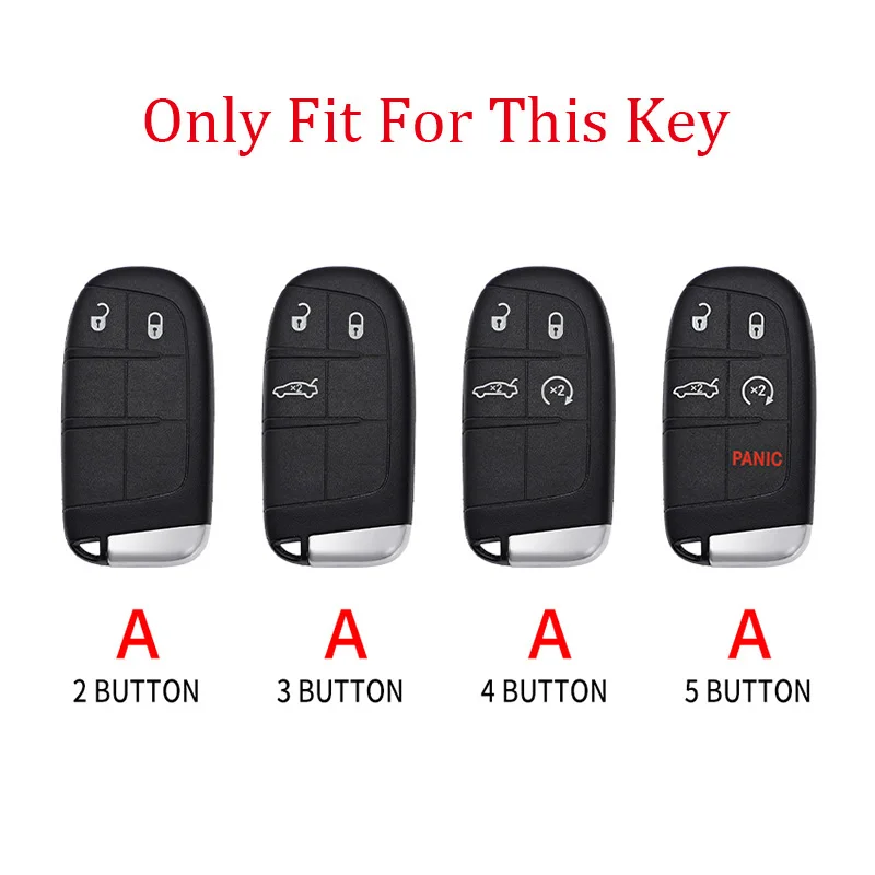 Key Fob Cover with Keychain for Dodge Charger Challenger Jeep Grand Cherokee Compass Renegade Patriot Comander Chrysler 300 Fiat