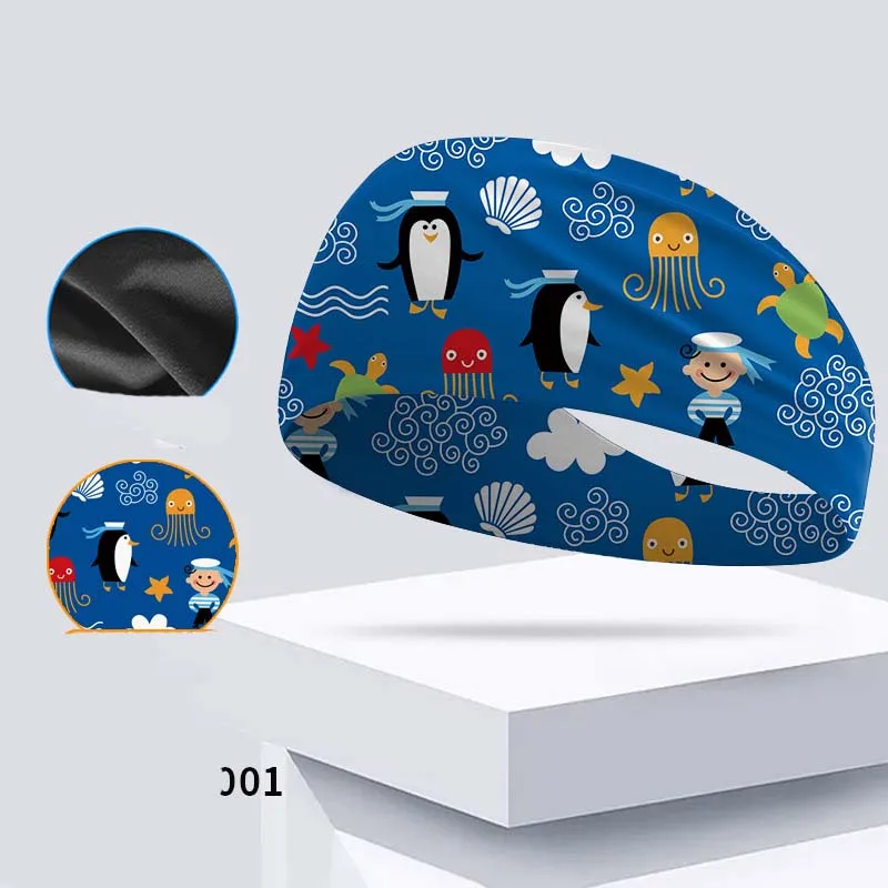 الصيف الاطفال عقال للجنسين الرياضة العصابة لطيف مطبوعة مرونة امتصاص العرق أغطية الرأس تشغيل عصابة رياضية في الهواء الطلق