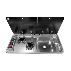 Wholesale 304 Stainless Steel Boat Yacht RV Caravan Style Kitchen Gas Stove Burner and Sink Combo