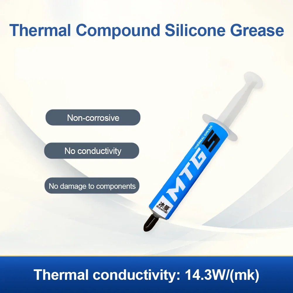 

5/10g Syringe MTG5/MTG10 Thermal Conductive Grease Paste 14.3W/mk for AMD Intel Processor CPU Heat Sink