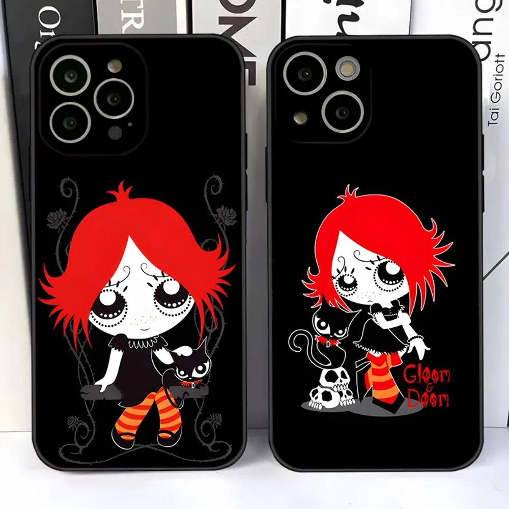 Ruby Gloom Red Hair Phone Case For iPhone 15,14,13,12,11 Plus,Pro,Max,XR,XS,X,7,8 Plus,SE,Mini Silicone Soft