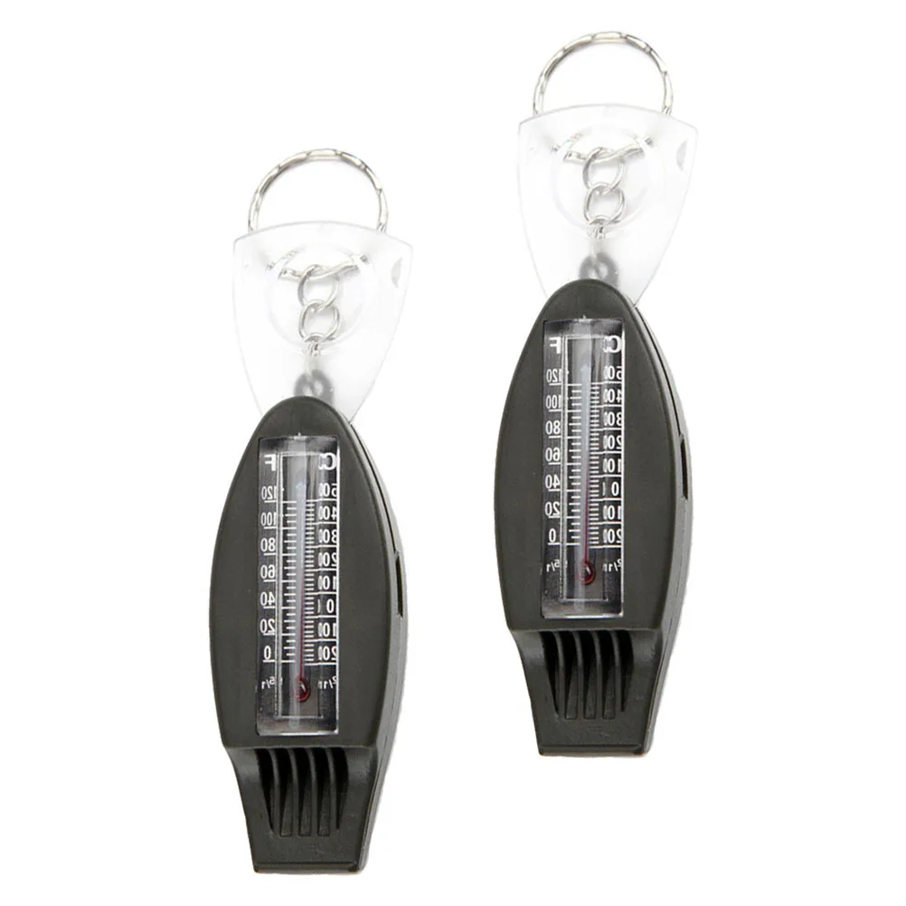 2Pcs Outdoor Camping Pfeife Kompass Thermometer Lupe Multifunktions Überleben Notfall Überleben Pfeife