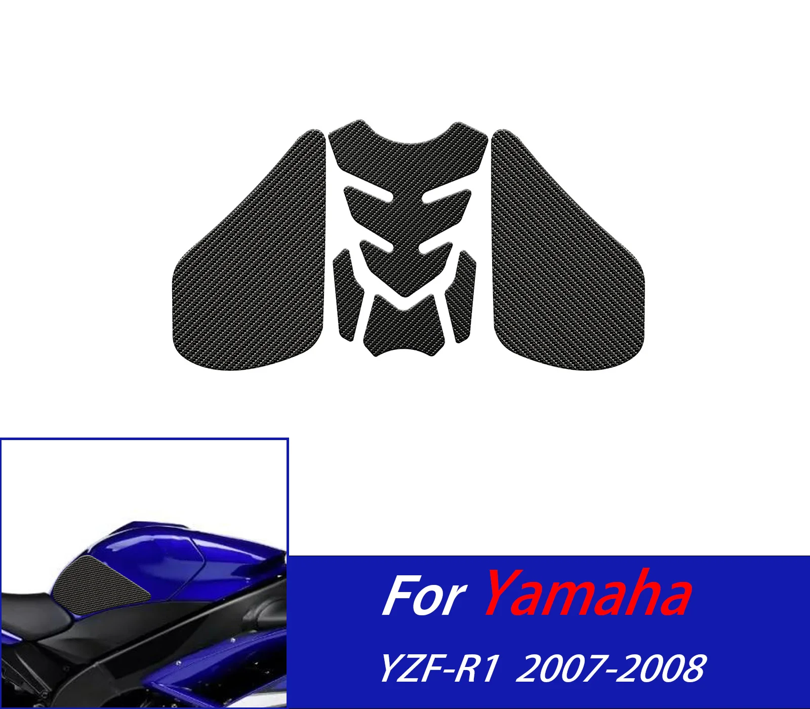 

For YZFR1 Anti Slip Fuel Tank Stickers Gas Cap Oil Protect Pad For Yamaha YZF R1 YZF-R1 2007 2008 R 1 Motorcycle Accessories