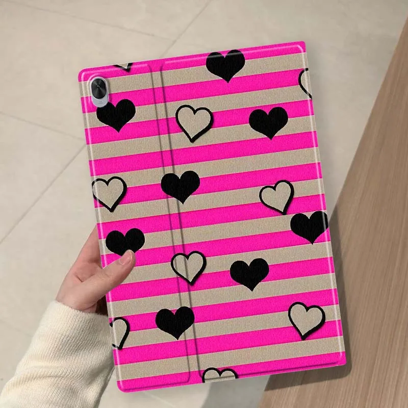 Cartoon Heart Striped Pattern Soft For Huawei MediaPad 11 M5 M6 ES Pro M5Lite Honor Pad V7 V8 X7 X8 X9 GT Pro Tab Tablet Case