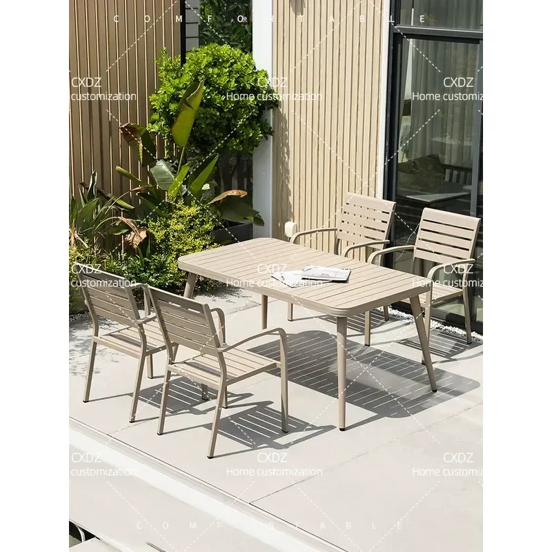 Nordic Outdoor Patio Furniture Set Waterproof Sunproof Garden Table and Chairs for Courtyard Lawn Leisure