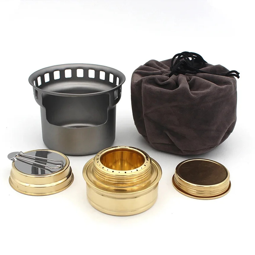 

Aluminum Alloy Camping Alcohol Stoves Portable Picnic BBQ Furnace Windproof Alcohol Stoves Outdoor Cooking Furnace