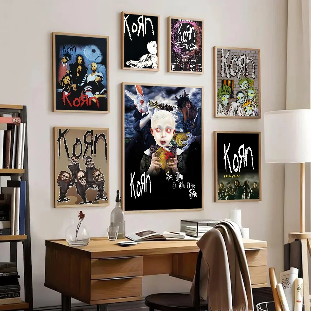 1pc Korn Rock Band Music Anime Posters Sticky Whitepaper Sticker DIY Room Bar Cafe Kawaii Room Decor