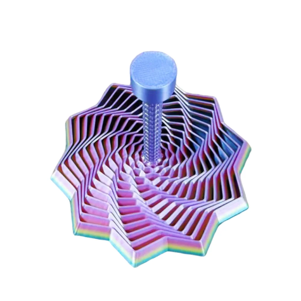 

3D Printing Fractal Fidget Star Model Geometric Design S/M/L Visual Illusion Hexagon Creativity with Handles