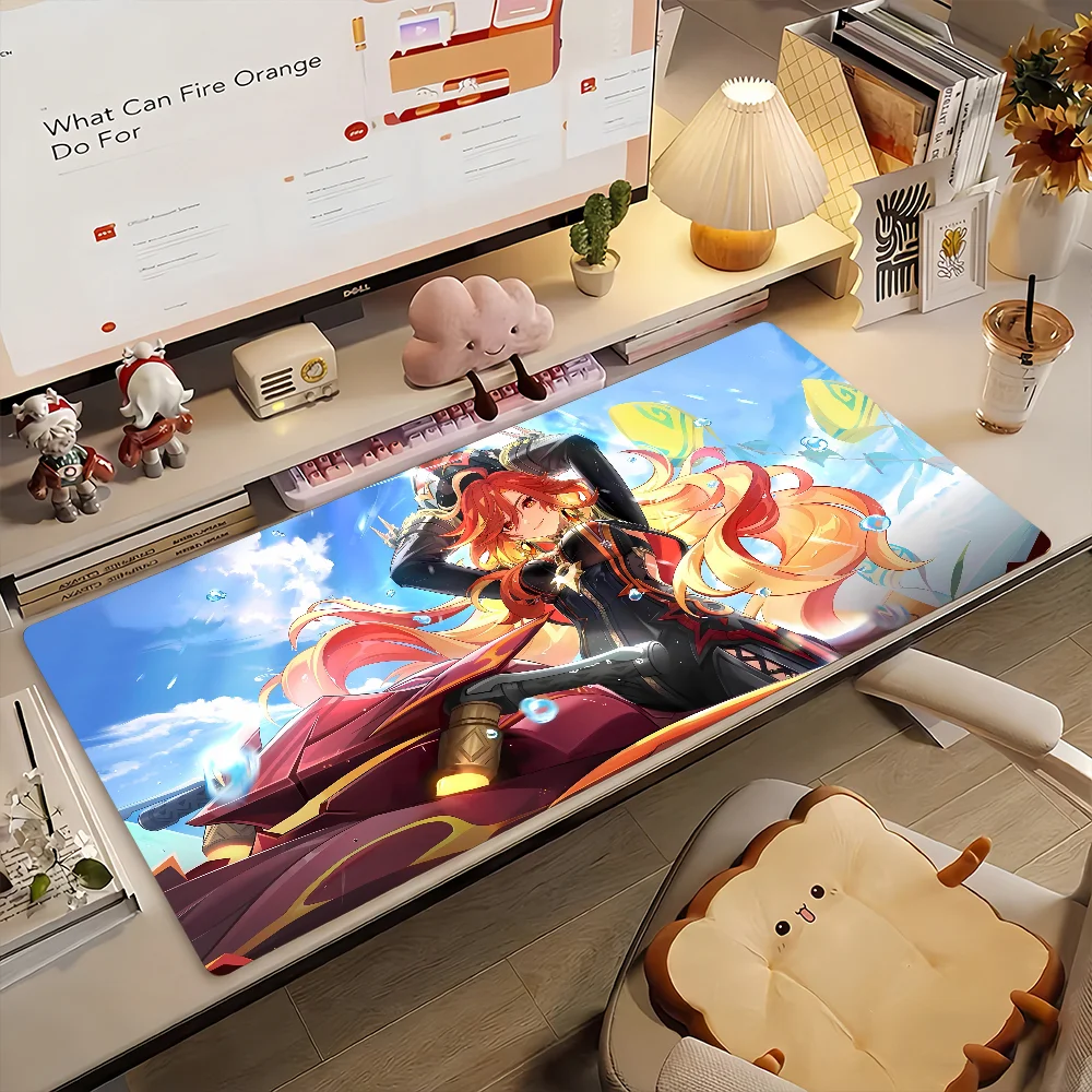

Game Mavuika Genshin Impact Mouse Pad Non-slip Rubber Gamer Balance Computer Mat Decoracion Deskmat Laptop Office Large
