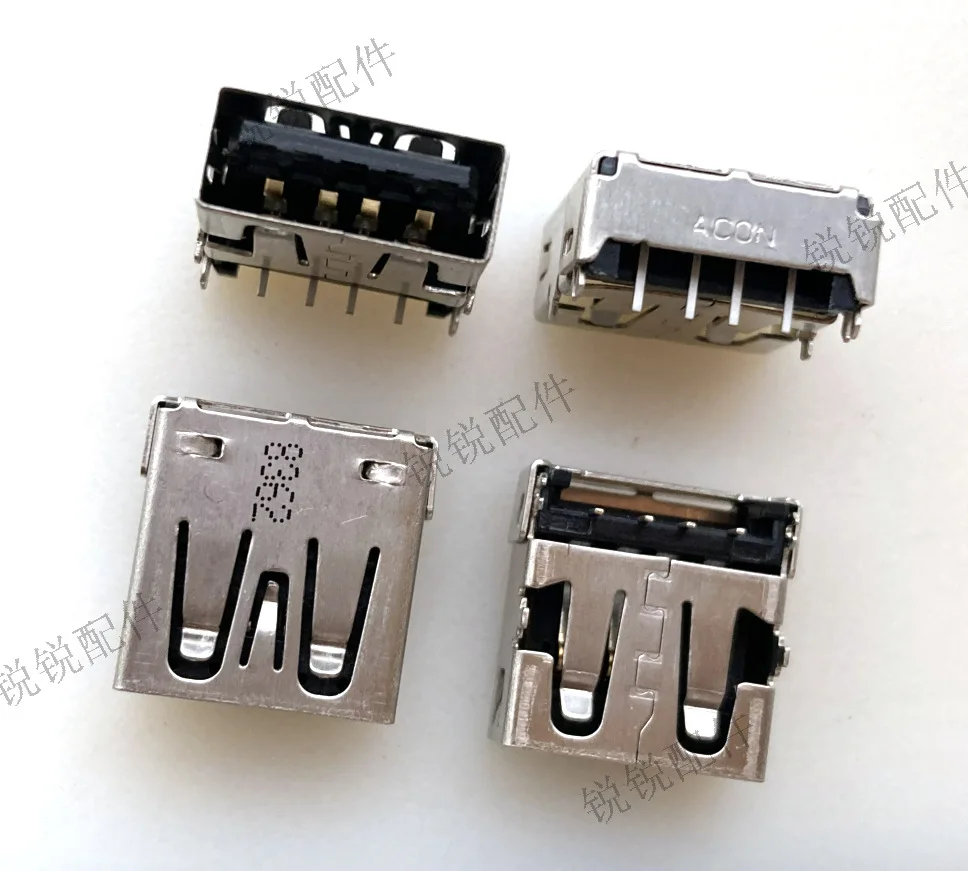 For ACON USB2.0 plug 90 degree in-line A female, laptop 4P USB charging socket 14MM