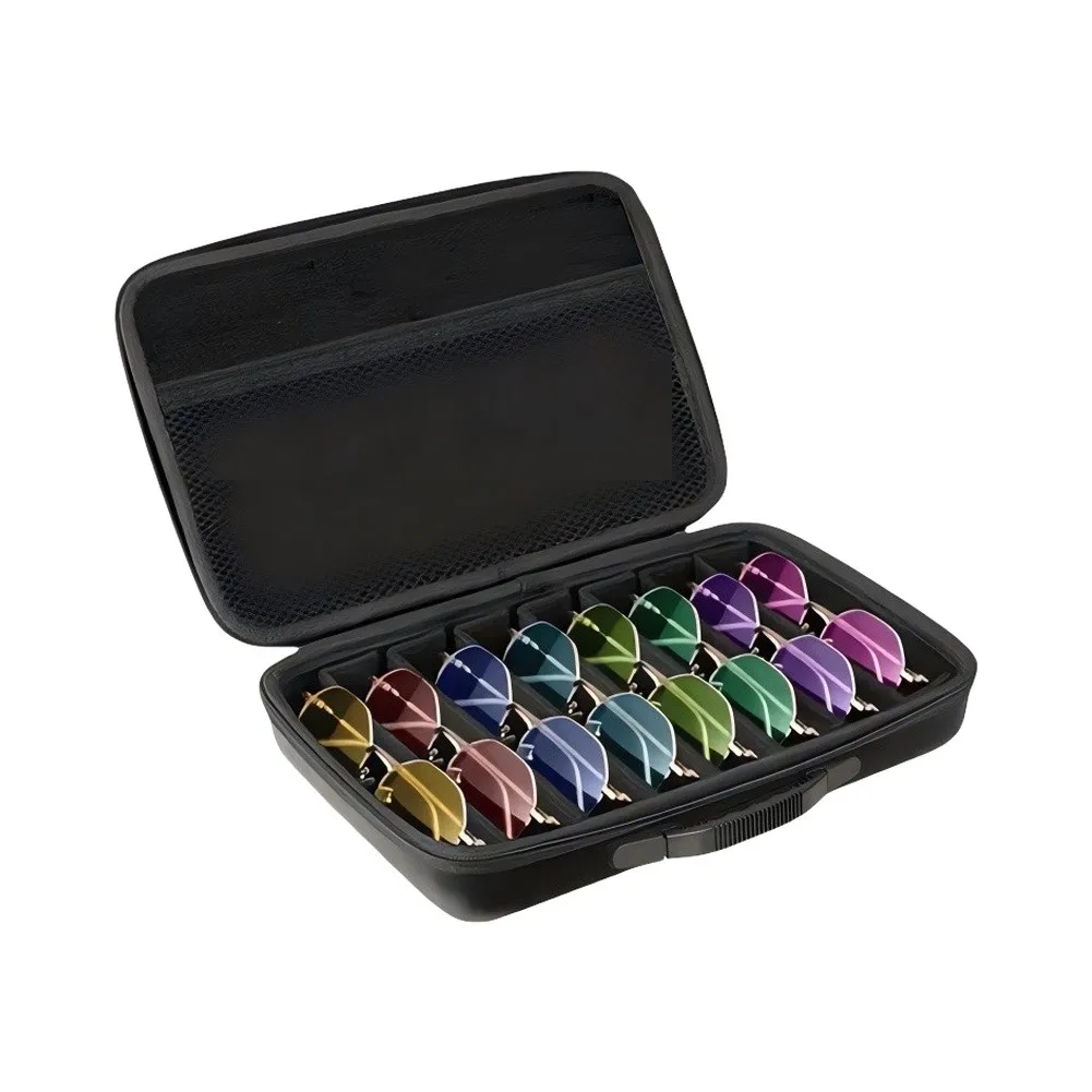 Sunglasses Organizer Case Compatible with Most Standard Frames Providing Dedicated Slots and Scratch-Resistant Interior