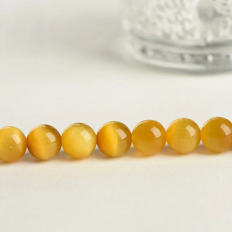 Natural Golden Tiger's Eye Beads,4 6 8 10mm Round Loose Beads DIY Charms Bracelet Necklace Accessories for Jewelry Making